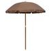 Arlmont & Co. Outdoor Umbrella Parasol w/ Crank Patio Sunshade Sun Shelter Steel Metal in Brown | 74.8 H x 61 W x 61 D in | Wayfair