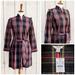 J. Crew Dresses | Nwt J. Crew Check Long Sleeve Shirt Dress Size 6 P | Color: Black/Red | Size: 6p