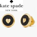 Kate Spade Jewelry | New Kate Spade Black Heartful Stud Earrings | Color: Black/Gold | Size: Os