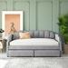 Gemma Violet Twin Size Upholstered Daybed w/ Drawers Upholstered in Gray | 36.6 H x 40.6 W x 79.1 D in | Wayfair C6564064D00E4B09B6262EEFB986C09D