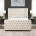 Chateau Linen Upholstered Tufted Shelter Panel Bed