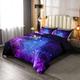 Galaxy Down Duvet Outer Space Starry Sky Duvet Insert for Boys Girls Teens Milky Way Down Comforter Ultra Soft Blue Purple Duvet Comforter Set Single Size Blue