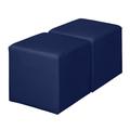 Jean Square Vinyl Ottoman (Set of 2)- Naval Blue - Regency N6263NB2PK