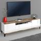 Web Furniture - Meuble tv de salon 2 placards 1 tiroir blanc brillant Jacob Wood