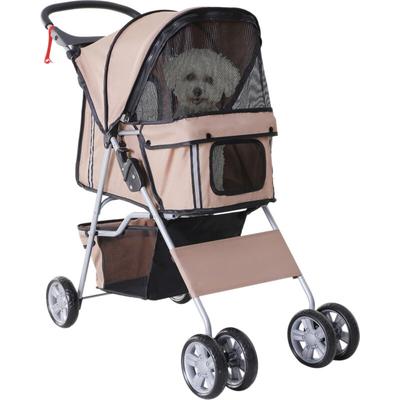 Hundewagen Hundebuggy Pet Hunde Buggy Stroller Jogger Anhänger Kaffeebraun - Pawhut