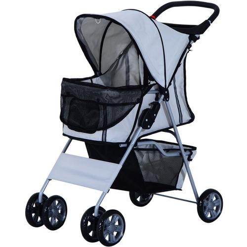 Pawhut - Hundewagen Hundebuggy Pet Hunde Buggy Stroller Jogger Anhänger Silber