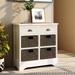 Storage Cabinet with Two Drawers and Four Classic Rattan Basket