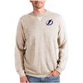 Men's Antigua Oatmeal Tampa Bay Lightning Reward Crewneck Pullover Sweatshirt