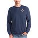 Men's Antigua Heathered Navy Winnipeg Jets Reward Crewneck Pullover Sweatshirt