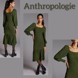 Anthropologie Dresses | Anthropologie Midi Dress | Color: Green | Size: L