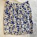 Anthropologie Skirts | Anthro Odille Size 4 Silk Skirt Blue/Black/White Floral | Color: Black/Blue | Size: 4