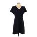 Ann Taylor LOFT Casual Dress - A-Line: Blue Solid Dresses - Women's Size 0