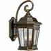 Lark Manor™ Rawson Oil Rubbed Bronze 2 - Bulb 16.75" H Beveled Glass Outdoor Wall Lantern Aluminum/Glass/Metal in Brown/Gray | Wayfair