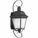 Lark Manor™ Rawson Black 26.125" H Seeded Glass Outdoor Wall Lantern Aluminum/Metal in Black/Gray | 26.125 H x 9.5 W x 10.25 D in | Wayfair