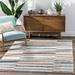 White 47 x 1.2 in Area Rug - Well Woven Delia Proteus Modern Stripes Brown/Blue/Pink Distressed Area Rug Polypropylene | 47 W x 1.2 D in | Wayfair