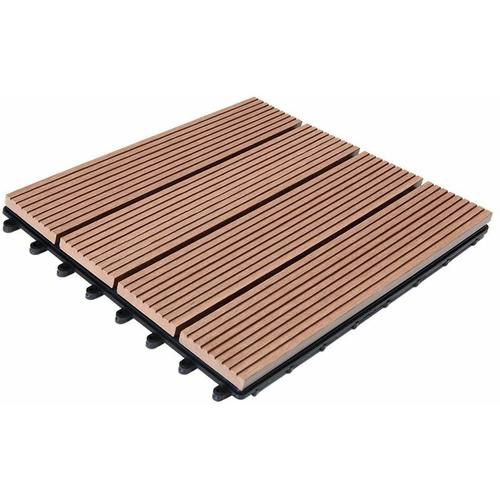 Deuba – wpc Fliesen Terrassenfliesen Holzfliesen 30x30cm Balkon Terrasse Pool Garten Klassik