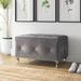Willa Arlo™ Interiors Carnes Flip Top Storage Bench Upholstered/Velvet in Gray | 18.9 H x 30 W x 18.3 D in | Wayfair