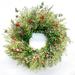 The Holiday Aisle® Dried Strawberry Fields 22" Wreath in Green | 22 H x 22 W x 5 D in | Wayfair CB327E6707BA4EB7A083AC52964BB801