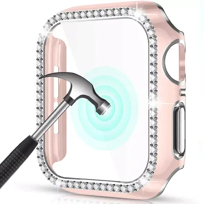 Verre Bling et couvercle pour Apple Watch Case pare-chocs en diamant protecteur d'écran iWatch