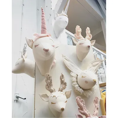 Nordic Nairobi Orn Wall Mounts Decor 3D Deer Head Animal Head Toys Face Art Kids Room