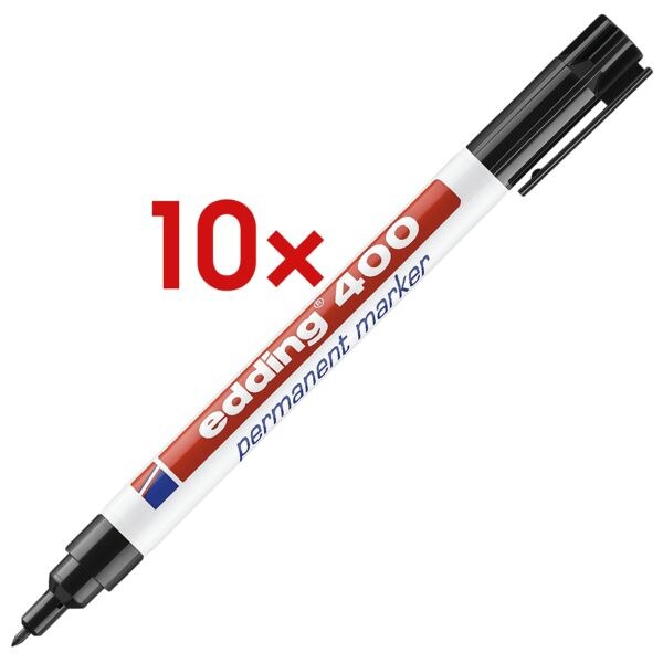 Edding 10x Permanentmarker »400« schwarz Image