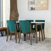 Kailei 5-Piece Mid-Century Modern Oval Dining Set w/4 Velvet Dining Chairs in Green