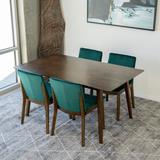 Barksdale Mid Century Modern 5 Piece Dining Room Set in Green