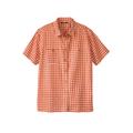 Men's Big & Tall Short Sleeve Seersucker Sport Shirt by KingSize in Orange Check (Size XL)