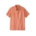 Men's Big & Tall Short Sleeve Seersucker Sport Shirt by KingSize in Orange Check (Size XL)
