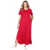 Plus Size Women's Perfect Short-Sleeve Scoopneck Maxi Tee Dress by Woman Within in Vivid Red (Size 3X)