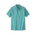 Men's Big & Tall Short Sleeve Seersucker Sport Shirt by KingSize in Emerald Check (Size 2XL)