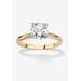 Women's Yellow Gold-Plated Cubic Zirconia Solitaire Engagement Ring by PalmBeach Jewelry in Cubic Zirconia (Size 6)