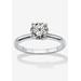 Women's Sterling Silver Cubic Zirconia Solitaire Engagement Ring by PalmBeach Jewelry in Cubic Zirconia (Size 10)