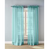 Wide Width BH Studio Crushed Voile Rod-Pocket Panel by BH Studio in Aqua Blue (Size 51" W 95" L) Window Curtain