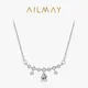 Ailmay-Collier avec pendentif en forme de goutte d'eau CZ absorbe ouissant argent regardé 925