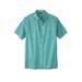 Men's Big & Tall Short Sleeve Seersucker Sport Shirt by KingSize in Emerald Check (Size 7XL)