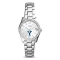 Women's Fossil Silver Yale Bulldogs Scarlette Mini Three-Hand Date Watch