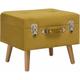 Tabouret de rangement 40 cm Jaune moutarde Velours - Vidaxl