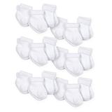 Gerber Baby Boys and Baby Girl Organic Wiggle-Proof Crew Socks, 18-Pack