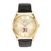 Northeastern Huskies Gold-Tone Stainless Steel Watch with Black Leather