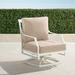 Grayson Swivel Lounge Chair with Cushions in White Finish - Resort Stripe Seaglass - Frontgate