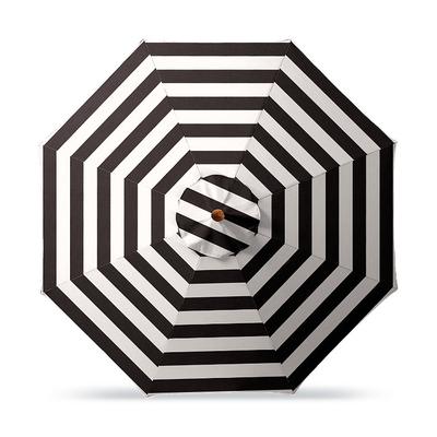 11' Round Outdoor Market Umbrella - Crew Stripe Air Blue, Silver - Frontgate