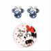 Disney Jewelry | Disney Minnie Mouse Crystal Stud Earrings In Sterling Silver With Trinket Dish | Color: Blue | Size: Os