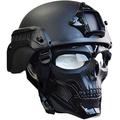 Tactical Airsoft Paintball ACH Helmet With Tactical Face Shield Protection Full Face Transparent Goggles Skull Mask For Airsoft Paintball CS Game, 30x19cm