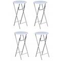 Table de bar 4 pcs avec dessus de table en mdf Blanc