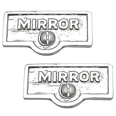 2 Switch Plate Tags MIRROR Name Signs Labels Chrome Brass | Renovator's Supply