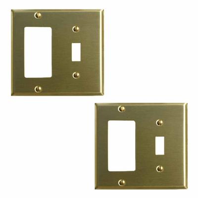 2 Switchplate Brushed Brass GFI Toggle | Renovator's Supply