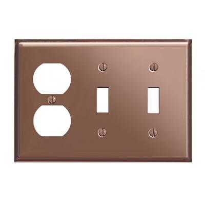 Switchplate Bright Solid Copper 2 Toggle/Outlet Renovators Supply