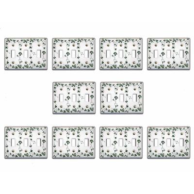 10 Switch Plate White Porcelain Ivy Triple Toggle Switch | Renovator's Supply