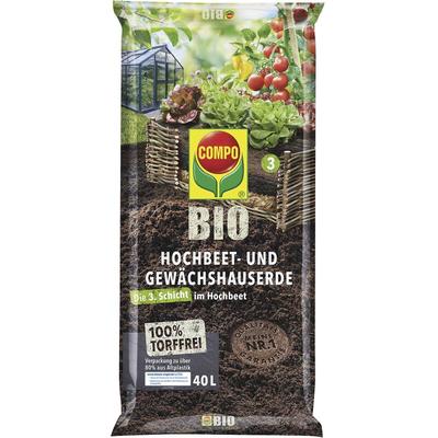 Compo bio Hochbeet und Gewächshauserde torffrei - 40 Liter